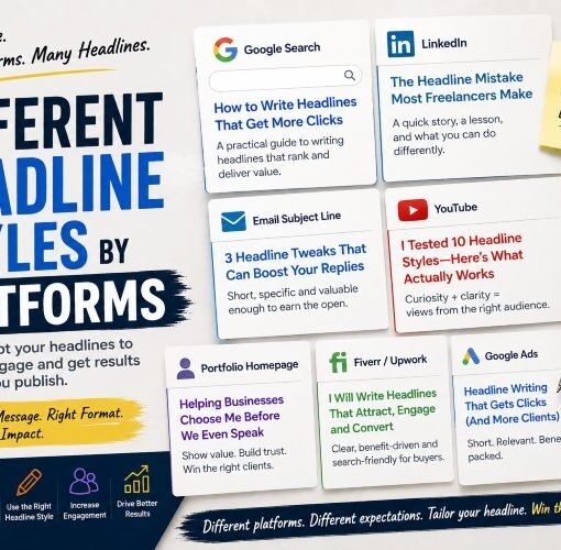 different headline styles by platforms